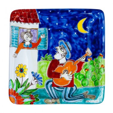 Squared Plate Serenade De Simone Pottery 20x20 DS 11 Squared Plate Serenade De Simone Pottery 20x20 DS 11
